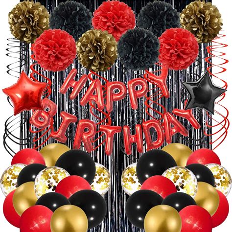 red black birthday decorations|happy birthday red and black.